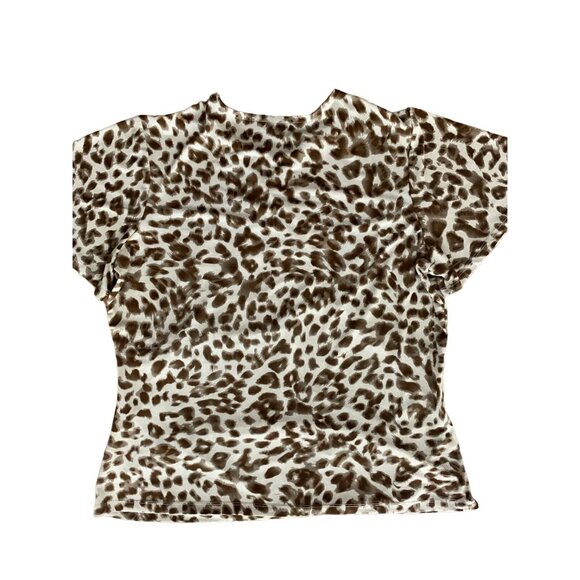 Evan-Picone Woman 2X Leopard Print V-Neck Wrap Blouse Top - Picture 11 of 11